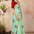 Blue embroidered cotton saree with blouse