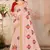 Peach embroidered cotton saree with blouse