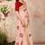 Peach embroidered cotton saree with blouse