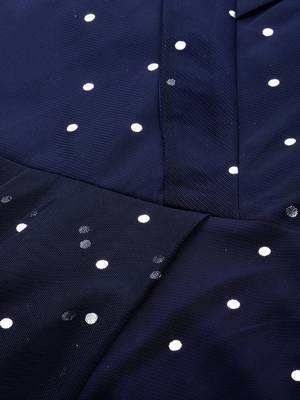 Ahalyaa Navy Blue & Silver Toned Polka Dots Printed Maxi Dress 4