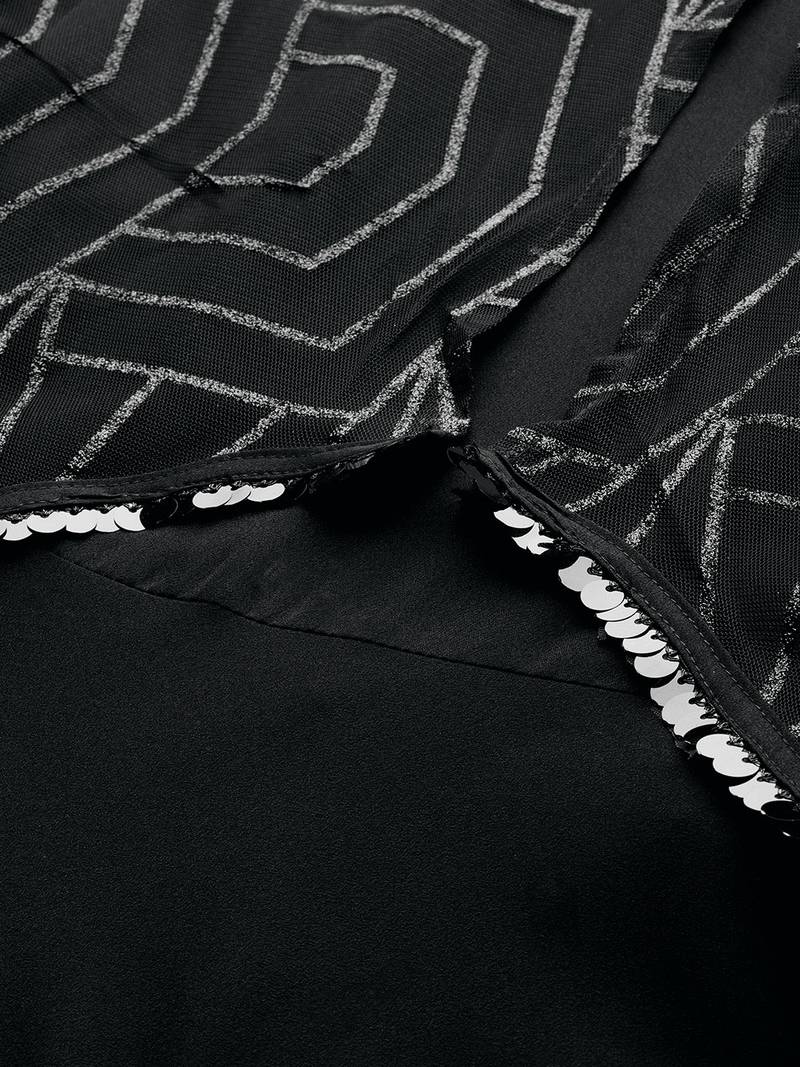 Ahalyaa Women Black Solid Maxi Dress With Embellished Detailing