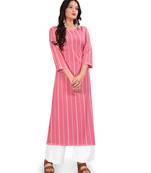 Coral printed crepe kurtas-and-kurtis