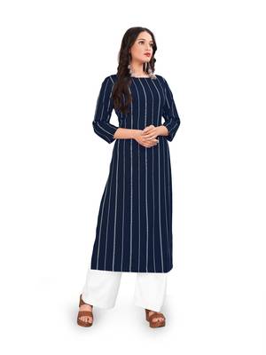 Navy-blue printed crepe kurtas-and-kurtis 2