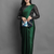 Dark green plain silk saree with blouse