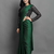 Dark green plain silk saree with blouse