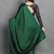 Dark green plain silk saree with blouse