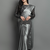 Silver plain silk saree with blouse