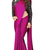 Magenta plain silk saree with blouse