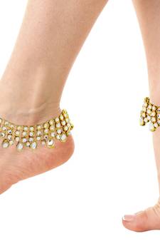 Gold cubic zirconia anklets
