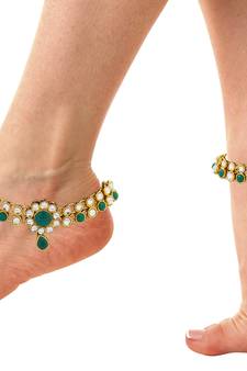 Green cubic zirconia anklets