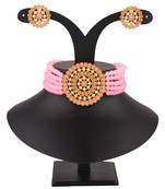 Pink collar-necklace