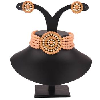 Orange collar-necklace 1