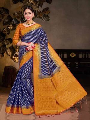 Women's Sarees Banarasi Silk In 2 D Sarees 1
