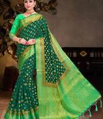 Green Women's Sarees Banarasi Silk In 2 D Sarees