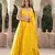 Yellow embroidered cotton stitched lehenga