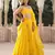 Yellow embroidered cotton stitched lehenga