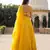 Yellow embroidered cotton stitched lehenga