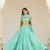 Green embroidered cotton stitched lehenga