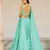 Green embroidered cotton stitched lehenga