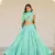 Green embroidered cotton stitched lehenga