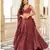Maroon embroidered cotton stitched lehenga
