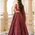 Maroon embroidered cotton stitched lehenga