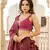 Maroon embroidered cotton stitched lehenga