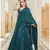 Green embroidered cotton stitched lehenga