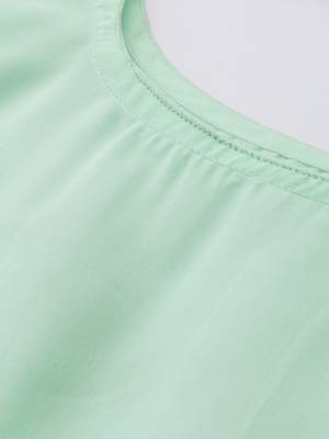 Ada Handmade Sea Green Georgette Lucknowi Chikankari Indian Women Kurta with Slip - A218667 5