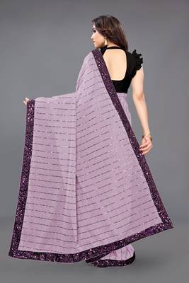 Light wine embroidered lycra saree with blouse 3