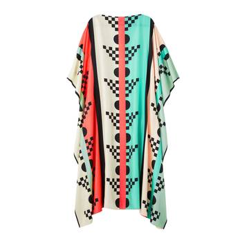 JSDC Geometric Printed Style Satin Silk Kaftan For Women 2