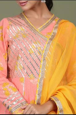 Cotton block printed ethnic sharara set with kota doria dupatta 4