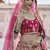 Pink Heavy embroidery with Hand Worked Pure velvet semi stitched lehenga