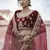 Maroon Heavy embroidery with Hand Worked Pure velvet semi stitched lehenga