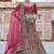 Pink Heavy embroidery with Hand Worked Pure velvet semi stitched lehenga