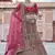 Pink Heavy embroidery with Hand Worked Pure velvet semi stitched lehenga