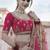 Fortunate Pink hand work and heavy embroidered velvet Semi Stitched wedding Lehenga