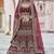 Maroon Heavy embroidery with Hand Worked Pure velvet semi stitched lehenga