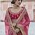 Catching Pink hand work and heavy embroidered velvet Semi Stitched wedding Lehenga