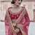 Pink embroidered velvet semi stitched lehenga
