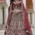 Maroon Heavy embroidery with Hand Worked Pure velvet semi stitched lehenga