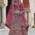 Pink Heavy embroidery with Hand Worked Pure velvet semi stitched lehenga