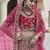 Pink Heavy embroidery with Hand Worked Pure velvet semi stitched lehenga
