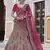 Pink Heavy embroidery with Hand Worked Pure velvet semi stitched lehenga