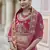 Pink Heavy embroidery with Hand Worked Pure velvet semi stitched lehenga