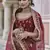 Maroon embroidered velvet semi stitched lehenga