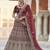 Maroon Heavy embroidery with Hand Worked Pure velvet semi stitched lehenga