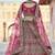 Pink Heavy embroidery with Hand Worked Pure velvet semi stitched lehenga