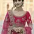Pink Heavy embroidery with Hand Worked Pure velvet semi stitched lehenga