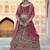 Pink Heavy embroidery with Hand Worked Pure velvet semi stitched lehenga